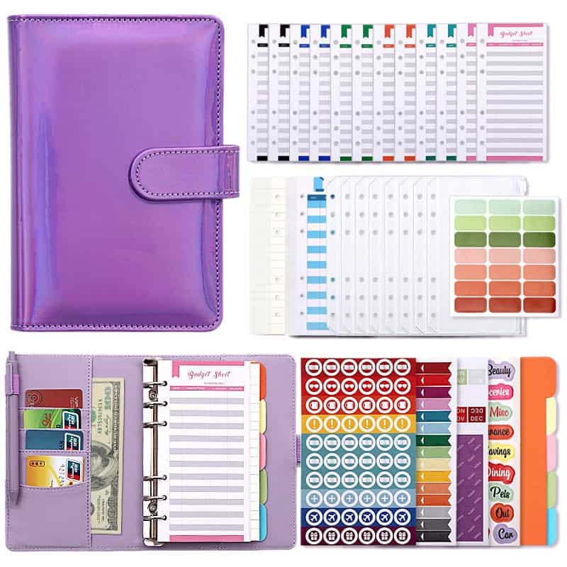 A6 Budget Binder Purple with Accessories Money Planner
