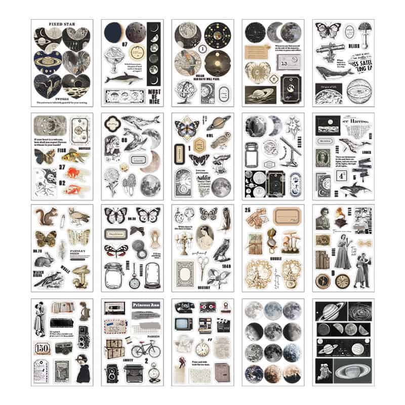 Vintage Black White Sticker Pack La Laila