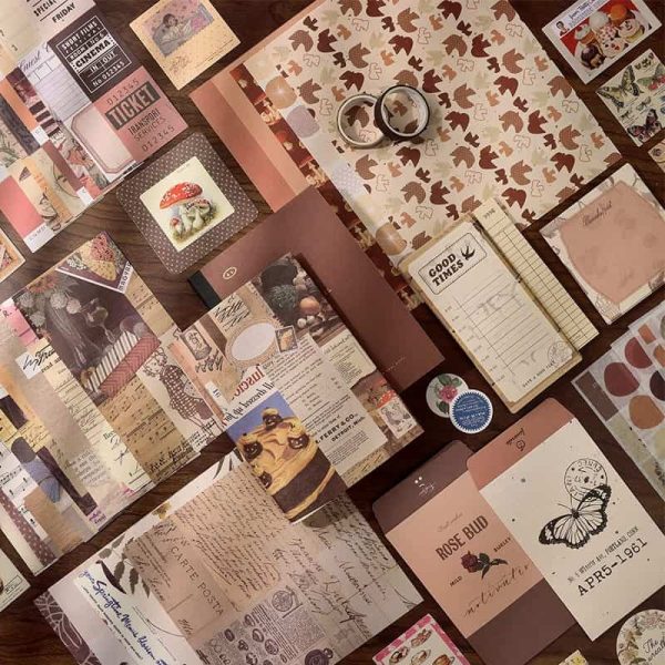 Junk Bullet Journal Scrapbook Brown La Laila