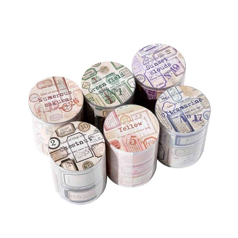 PET Sticker Roll Labels Vintage Decorative Stickers