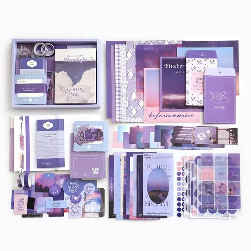 Junk Bullet Journal Journaling DIY Scrapbook Kit - Purple - La Laila