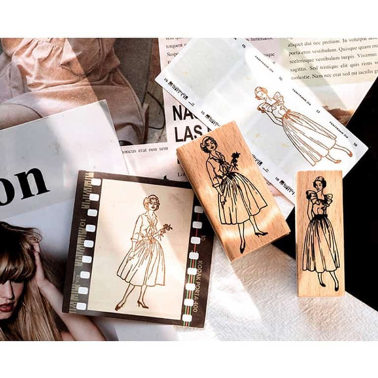 Retro Rubber Stamp Lady