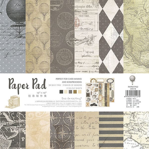 Scrapbooking Paper Pack Brown Vintage 10 x 10 inch