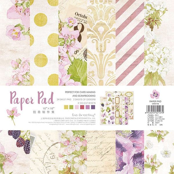 Scrapbooking Paper Pack Purple Florals 10 x 10 inch