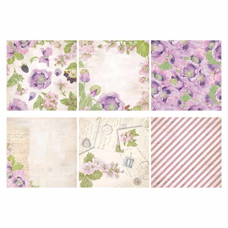 Scrapbooking Paper Pack Purple Florals 10 x 10 inch