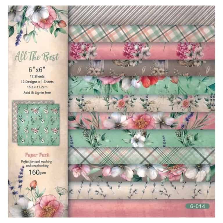 Scrapbook Paper Pack Pink Flowers 24 Sheets 6x6 Inch