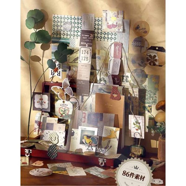 Vintage Scrapbook Supplies Pack Journal Materials Pack