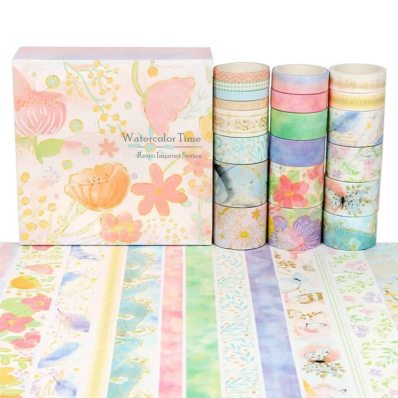 Soft Floral Washi Tape Watercolor TimeSoft Floral
